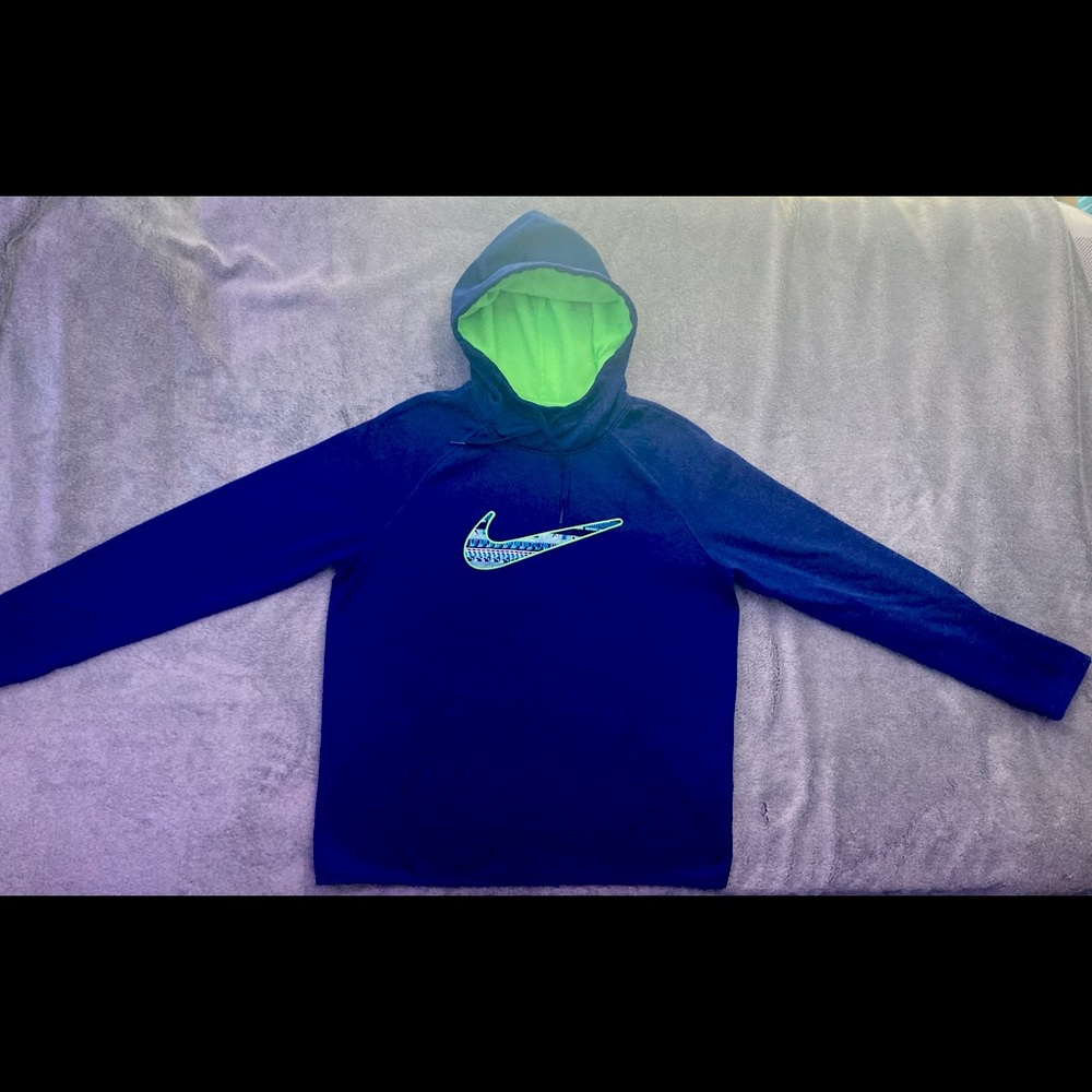 Blue and Green Nike Sweatshirt